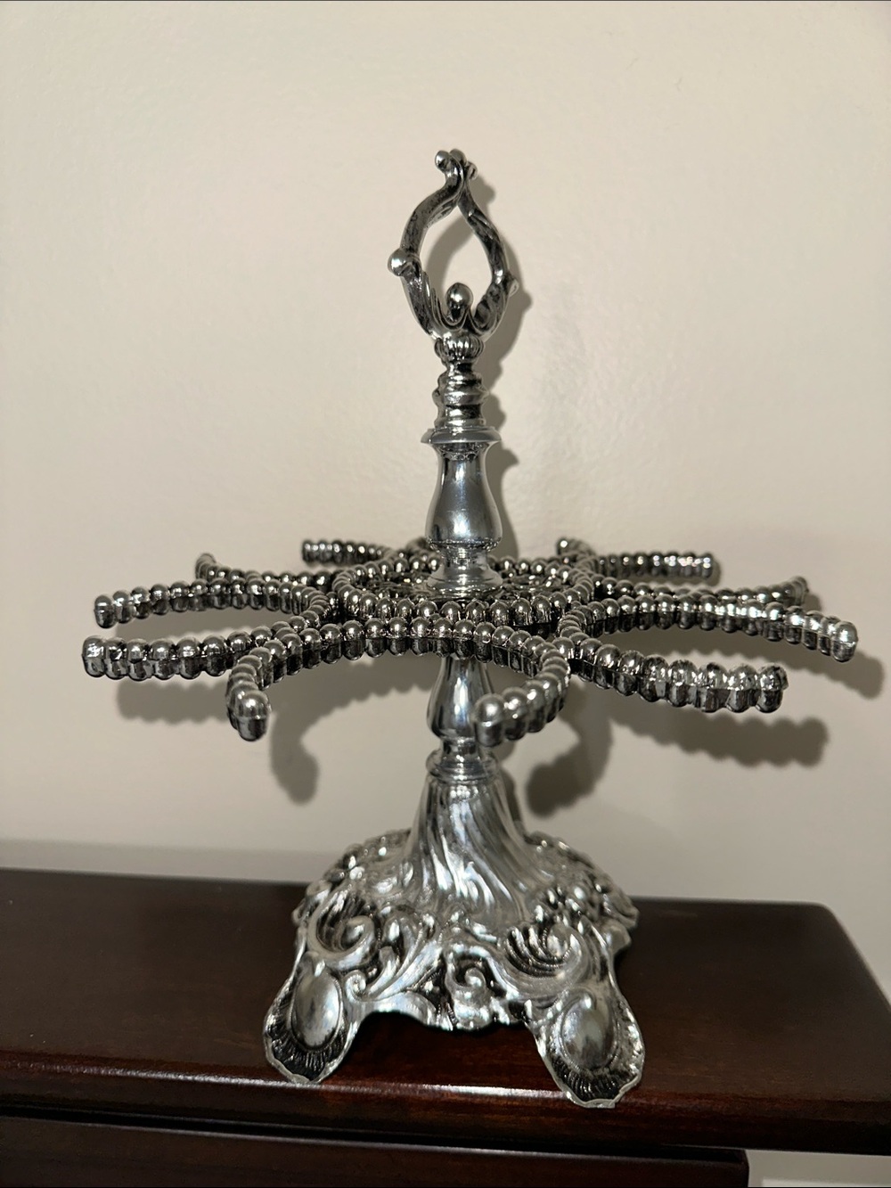 L&L WMC LOEVSKY 1970 VINTAGE SILVER COLOR 6-8 oz BRANDI GLASS HOLDER TRAY - Picture 3 of 8